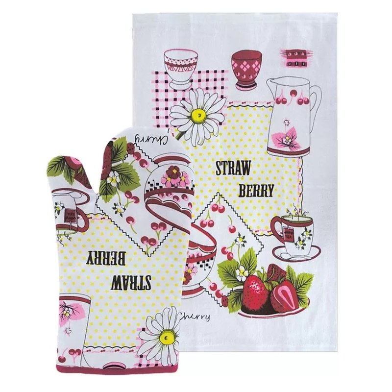 kit cozinha pano de luva para forno cherry 1