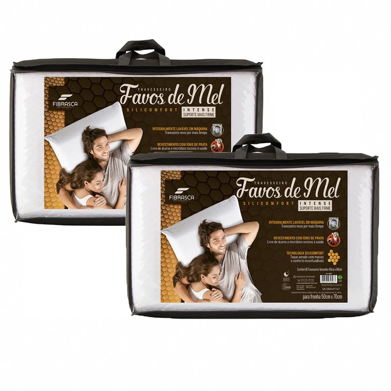 travesseiro favos de mel intense 65 2 pecas