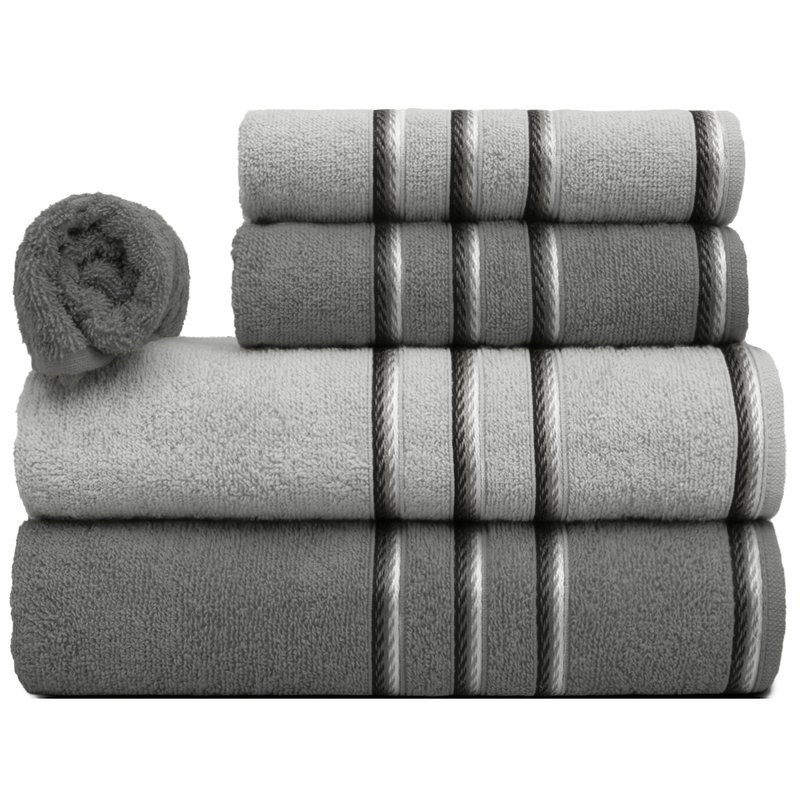 jogo de toalha classic 5pc cinza dove e cinza vapor