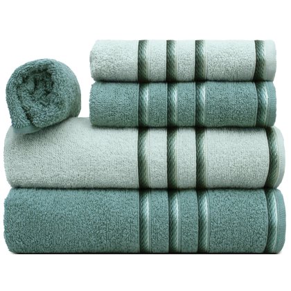 jogo de toalha classic 5pc verde ingles e verde ice