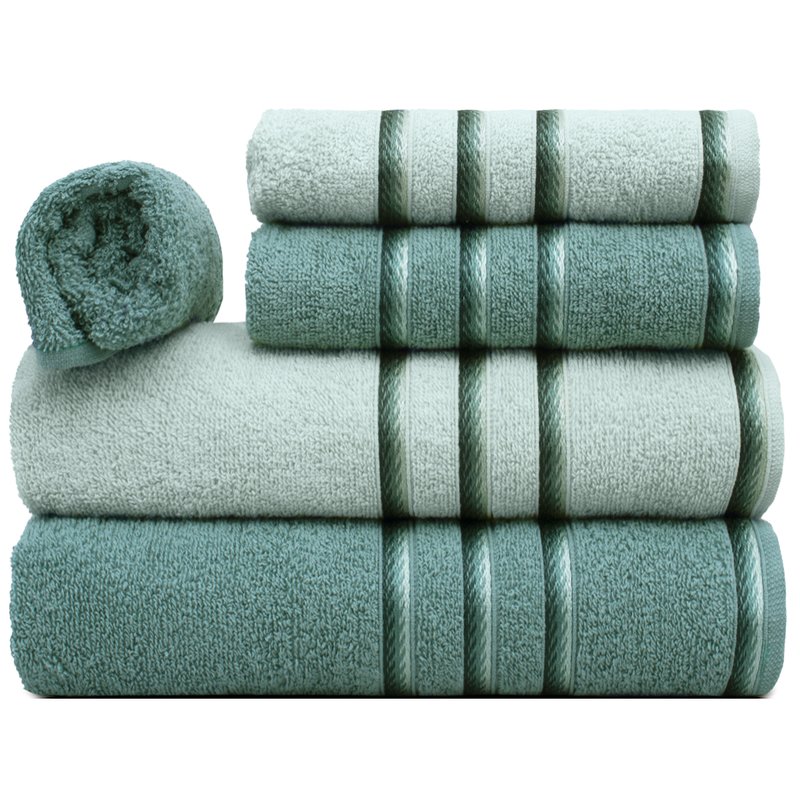 jogo de toalha classic 5pc verde ingles e verde ice