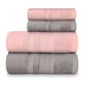 jogo de toalhas master 4 pecas cinza dove e rosa cravo com sombra menos contraste