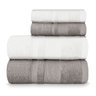 jogo de toalhas master 4 pecas cinza dove e branca com sombra