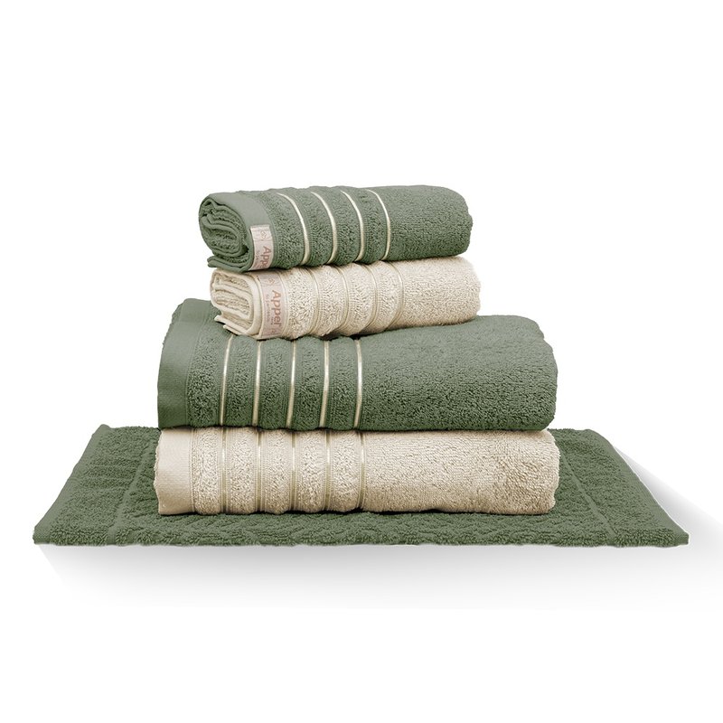 toalha golden still jogo 5pcs verde bandeira cereal