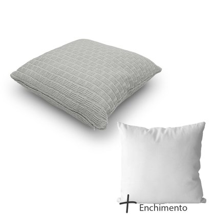 capa de almofada tricot prata 2 com enchimento
