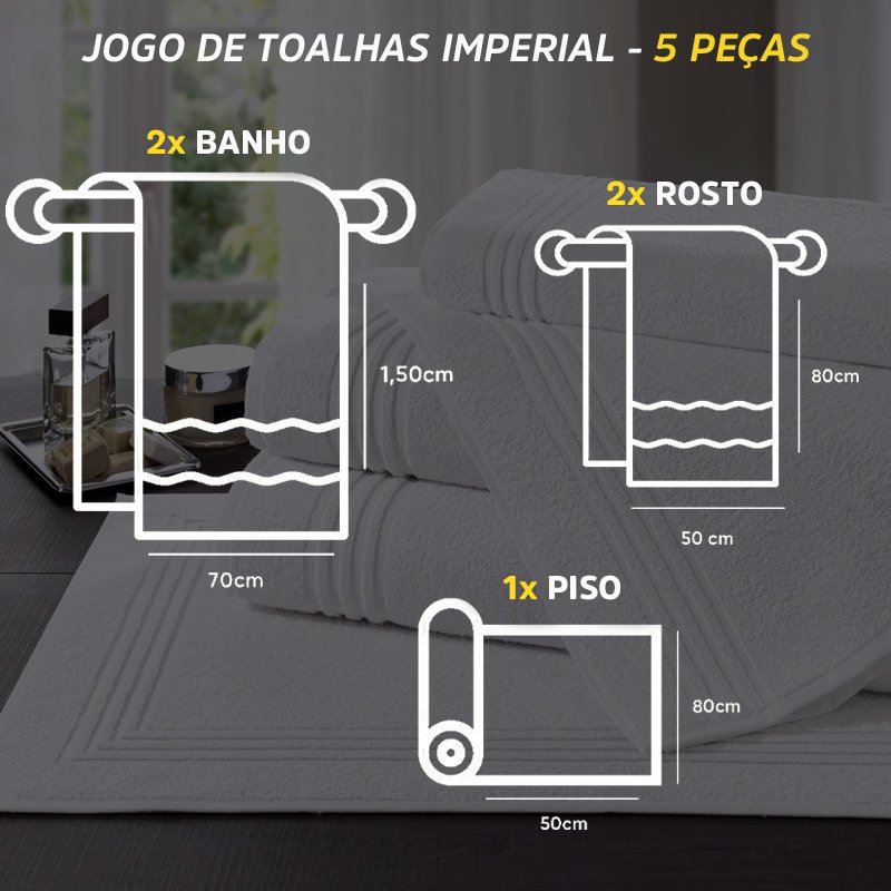 jogo de toalhas imperial 5 pecas