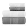 toalha master 4 pecas cinza branca