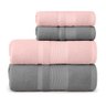 toalha master 4 pecas cinza rosa cravo
