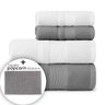 jogo toalha master 5 pecas cinza dove e branca mais tapate popcorn