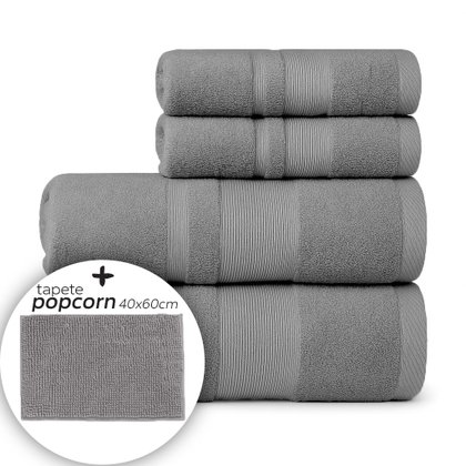 jogo toalha master 5 pecas cinza dove mais tapate popcorn