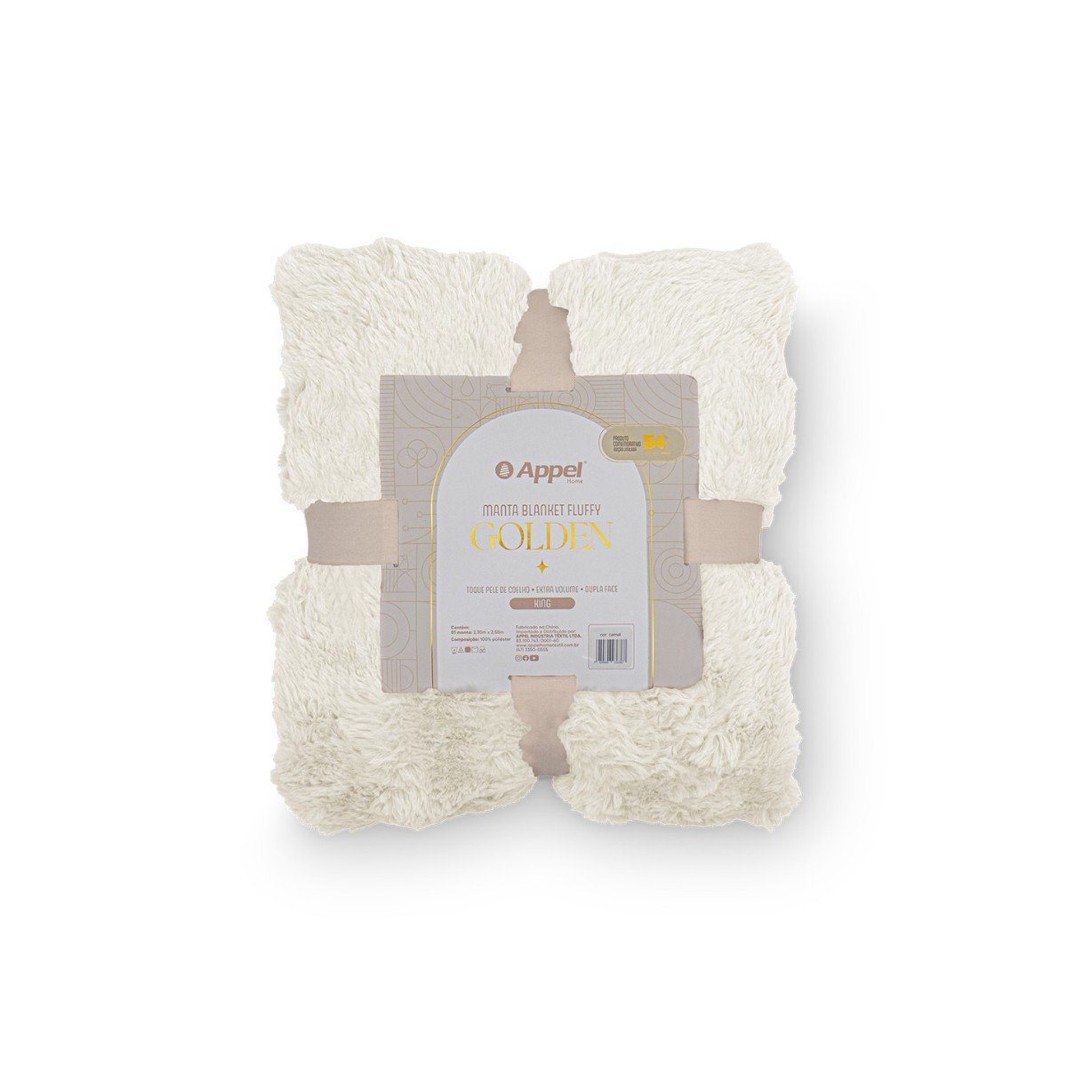 Manta Blanket Fluffy Golden com Toque Pele de Coelho Appel