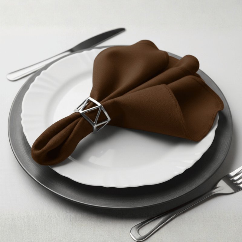 guardanapo de tecido para mesa posta marrom