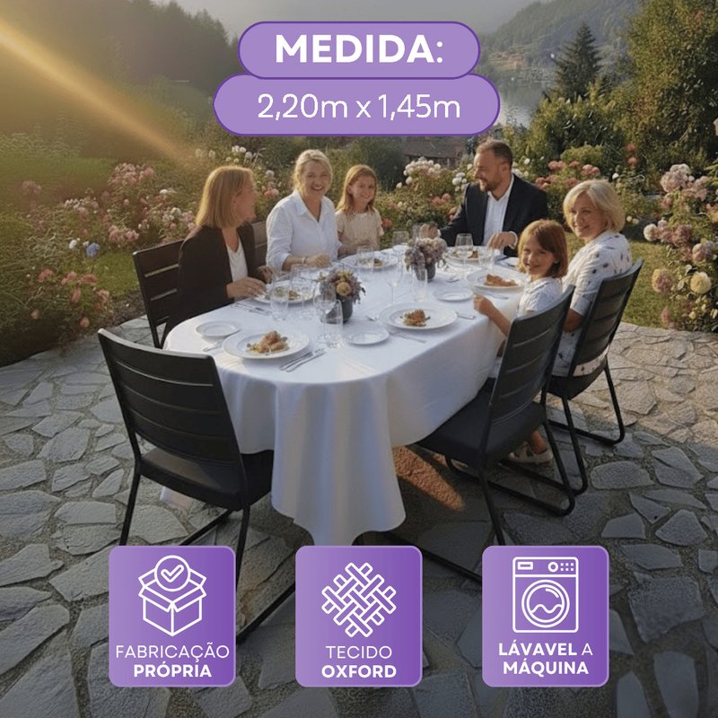 toalha de mesa quadrada 6 lugares retangular