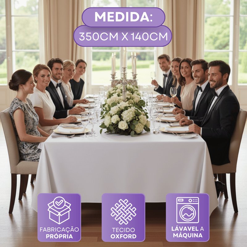 toalha de mesa quadrada 12 lugares retangular