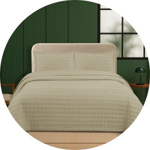 kit colcha bordada golden ambiente bege descricao